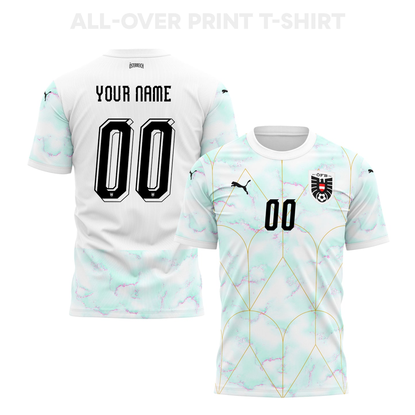 Austria 2026 Away 3D T-Shirt Fully Printed – Personalized – Unisex, White
