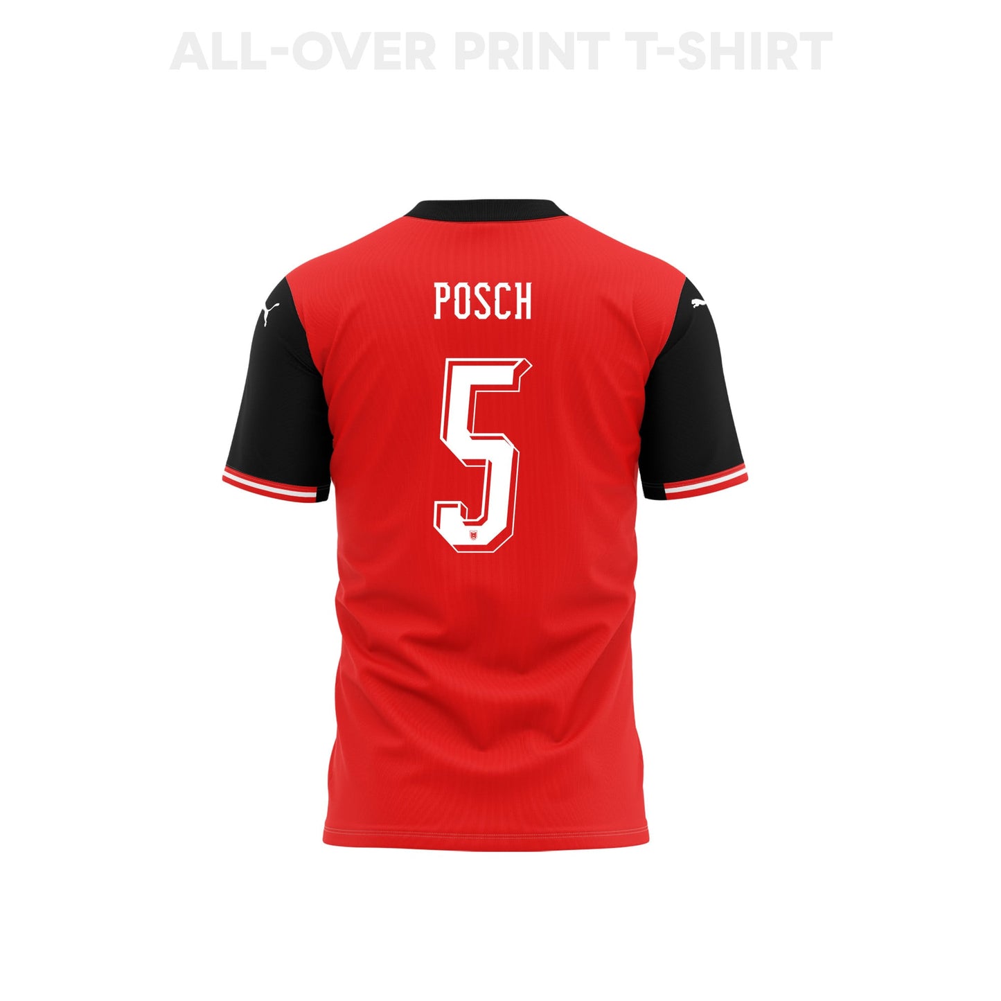 Stefan Posch 5 Austria 2026 Home 3D T-Shirt Fully Printed – Unisex, Red