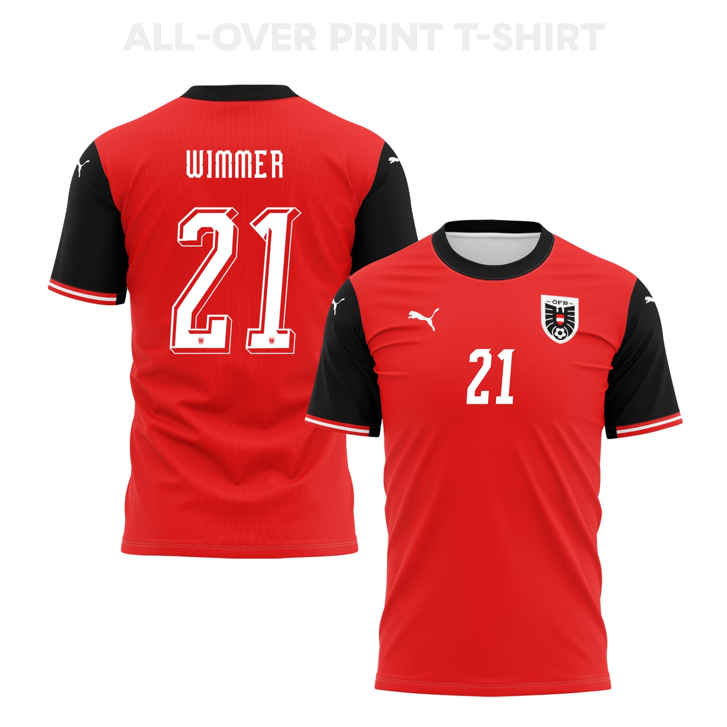 Patrick Wimmer 21 Austria 2026 Home 3D T-Shirt Fully Printed – Unisex, Red