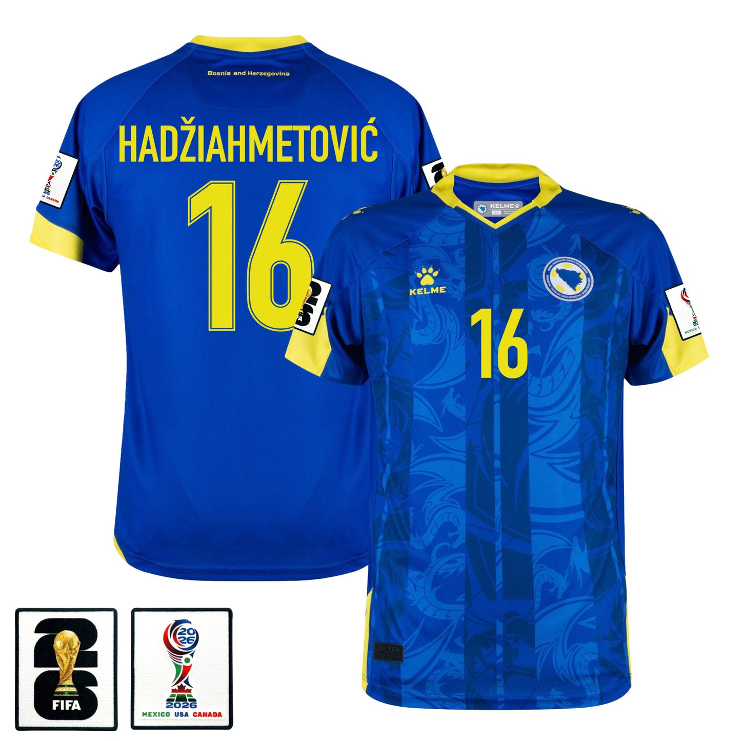 Amir Hadžiahmetović 16 Bosnia and Herzegovina 2026 Home Jersey - Blue, Men