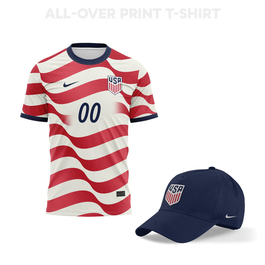 USA World Cup 2026 Personalized Fan Gear Set – 3D T-Shirt & Baseball Cap