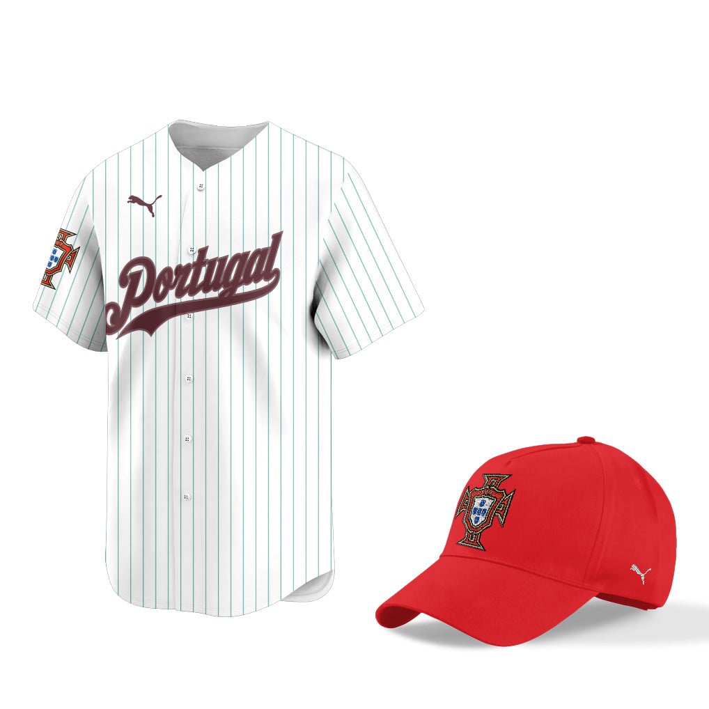 Portugal World Cup 2026 Fan Gear Set – Away 3D Baseball Jersey & Hat