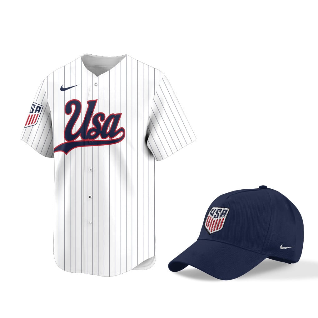 USA World Cup 2026 Fan Gear Set – Home 3D Baseball Jersey & Hat
