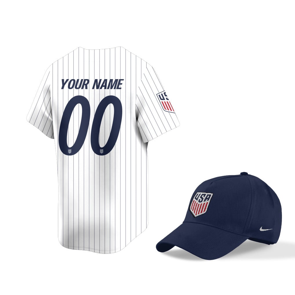 USA World Cup 2026 Fan Gear Set – Home 3D Baseball Jersey & Hat