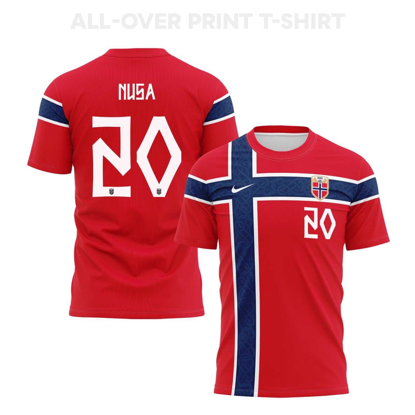 Antonio Nusa 20 Norway 2026 Home 3D T-Shirt Fully Printed – Unisex, Red