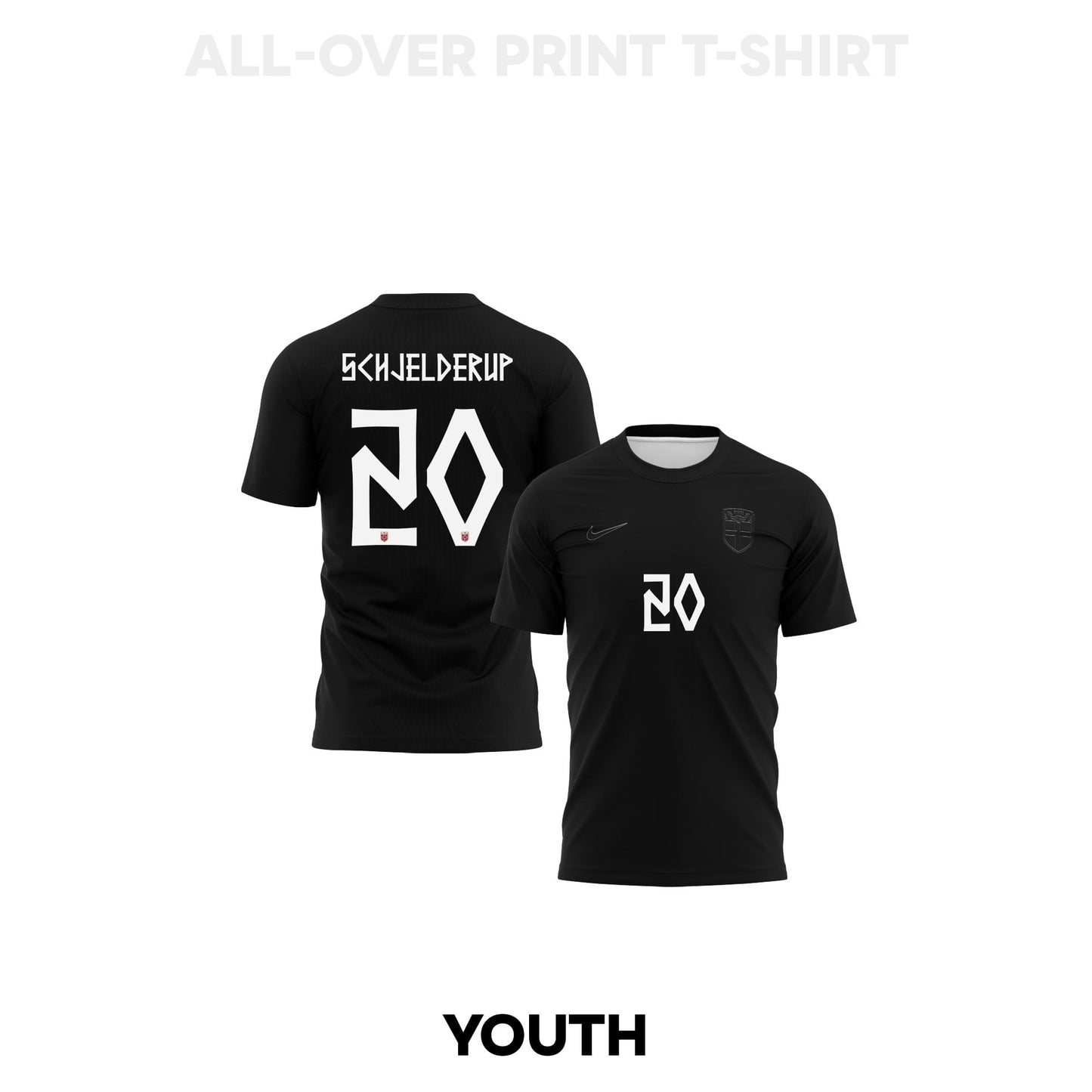 Andreas Schjelderup 20 Youth Norway 2026 Away 3D T-shirt Fully Printed – Black