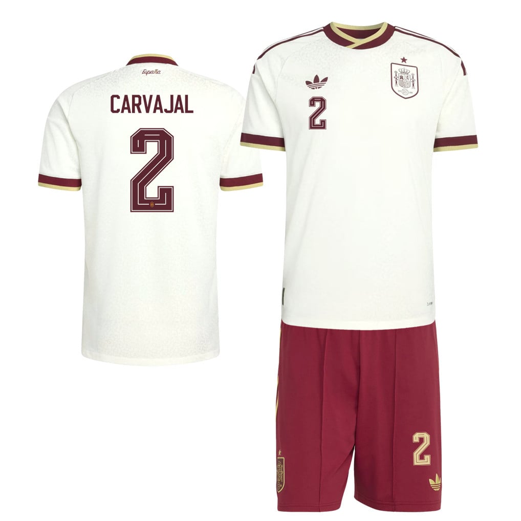 Dani Carvajal 2 Spain 2026 Away Men Jersey & Shorts Set – White And Red