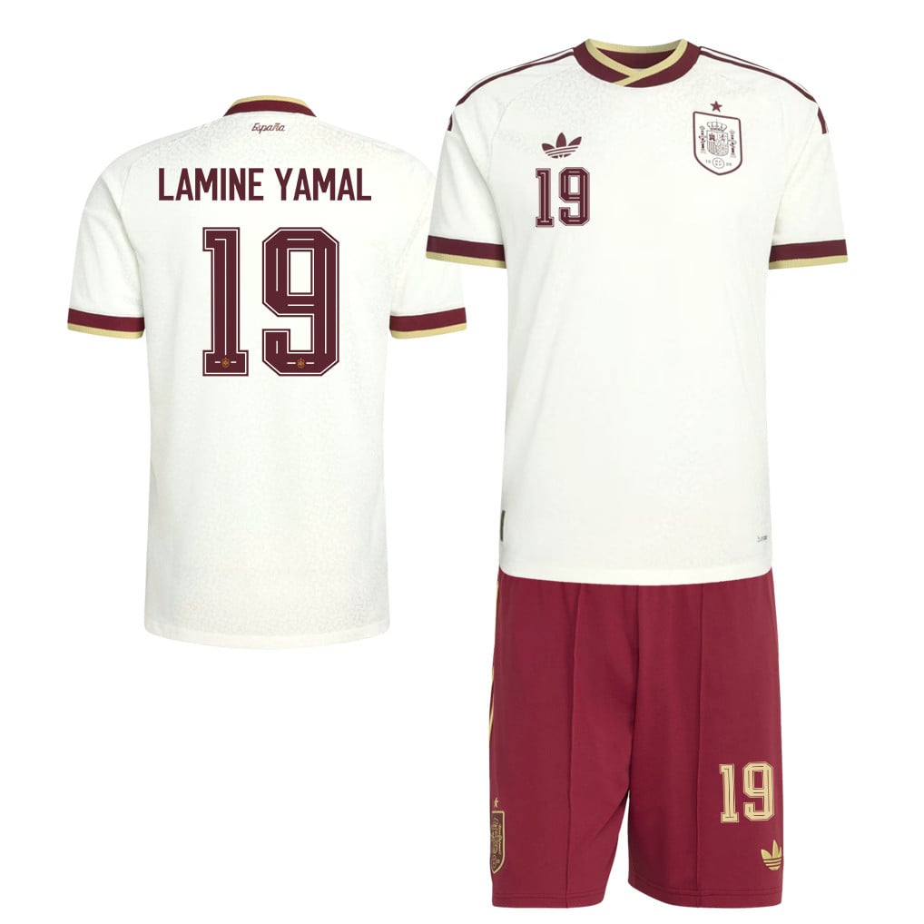 Lamine Yamal 19 Spain 2026 Away Men Jersey & Shorts Set – White And Red