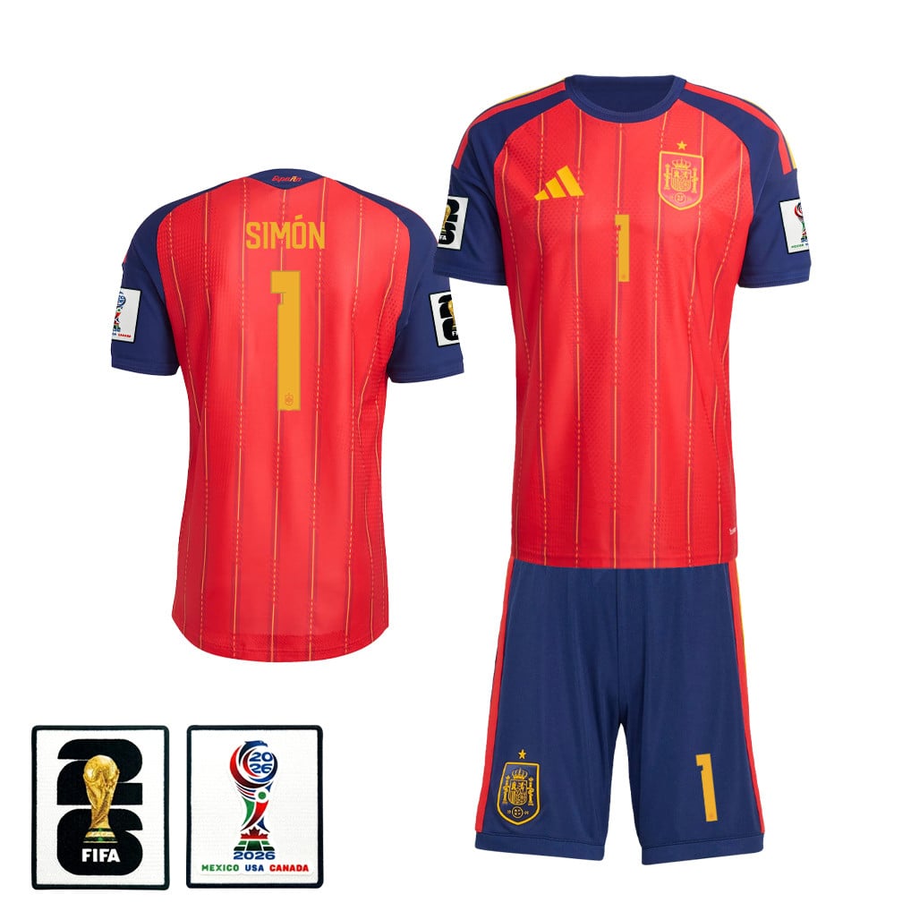 Unai Simón 1 Spain 2026 Home Men Jersey & Shorts Set – Red