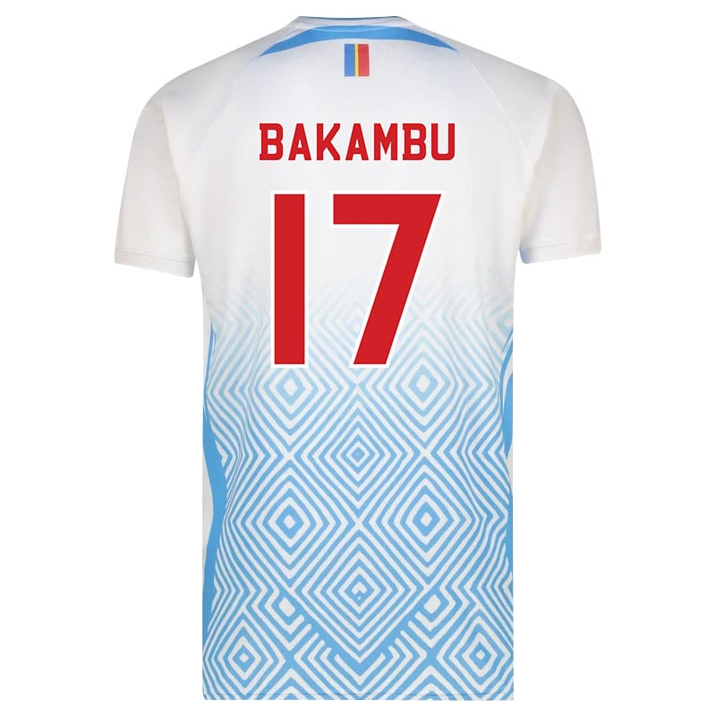 Cedric Bakambu 17 DR Congo 2026 Away Jersey - White, Men