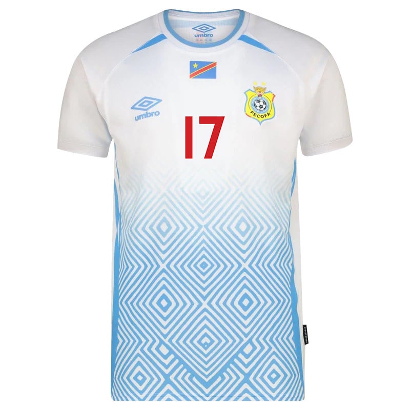 Cedric Bakambu 17 DR Congo 2026 Away Jersey - White, Men