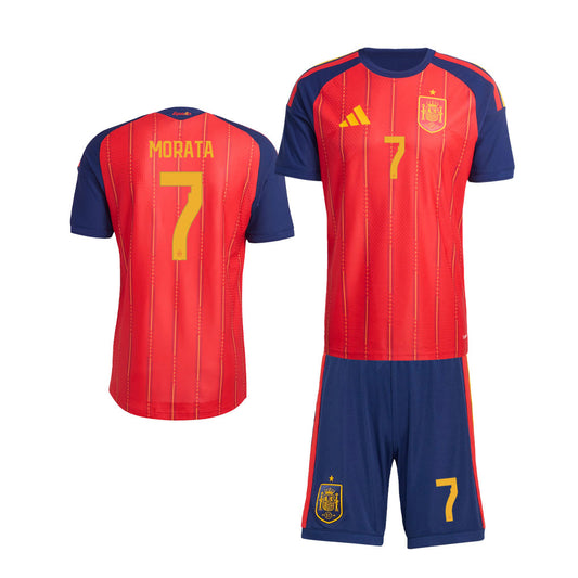 Álvaro Morata 7 Spain 2026 Home Men Jersey & Shorts Set – Red