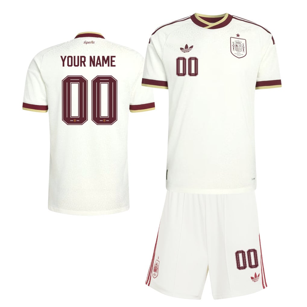 Spain 2026 Away Men Jersey & Shorts Set – Personalized - White