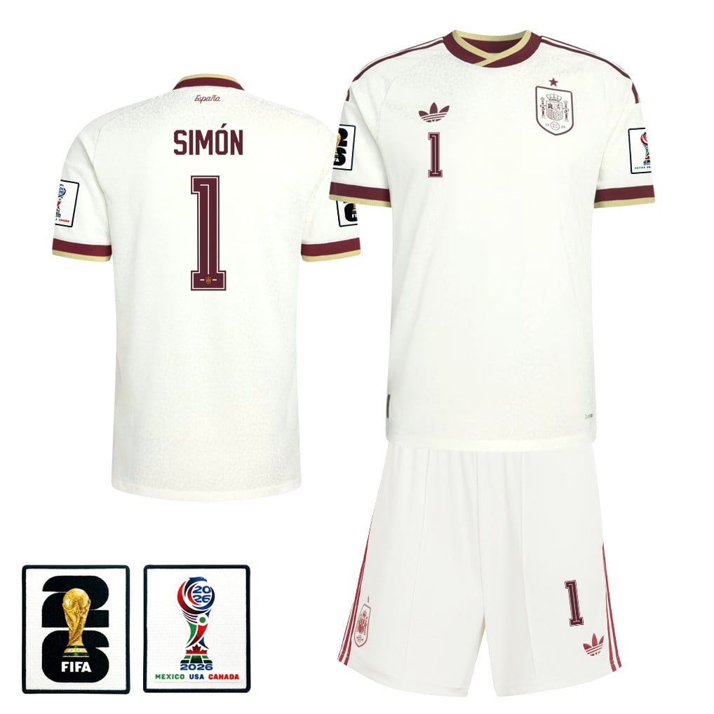 Unai Simón 1 Spain 2026 Away Men Jersey & Shorts Set – White