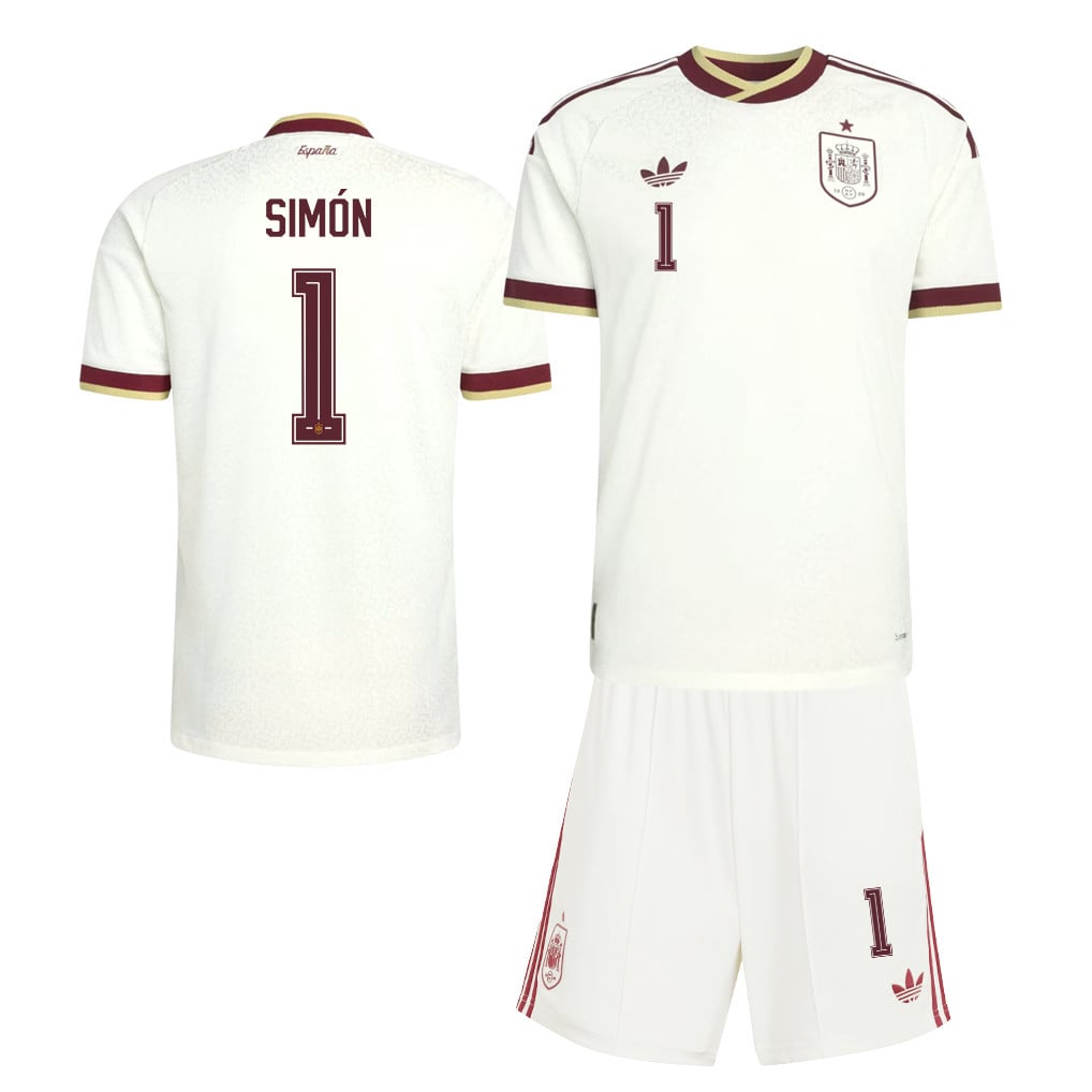 Unai Simón 1 Spain 2026 Away Men Jersey & Shorts Set – White