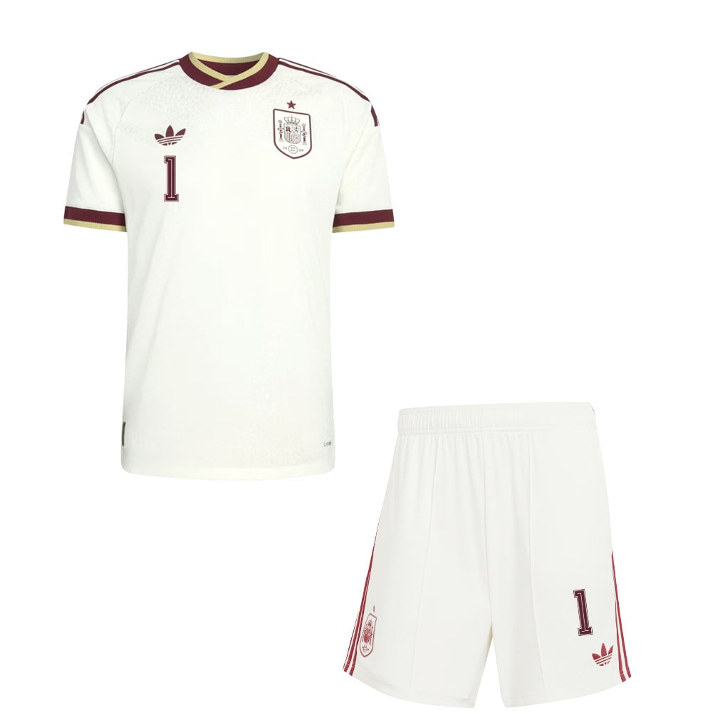 Unai Simón 1 Spain 2026 Away Men Jersey & Shorts Set – White