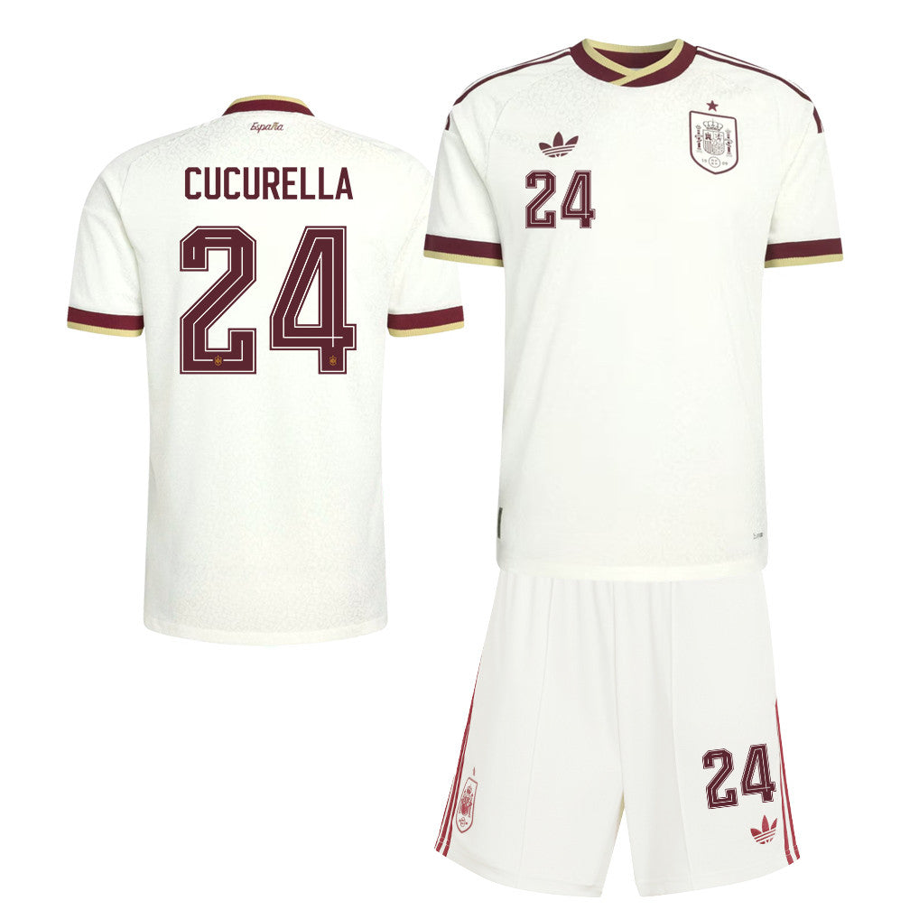 Marc Cucurella 24 Spain 2026 Away Men Jersey & Shorts Set – White