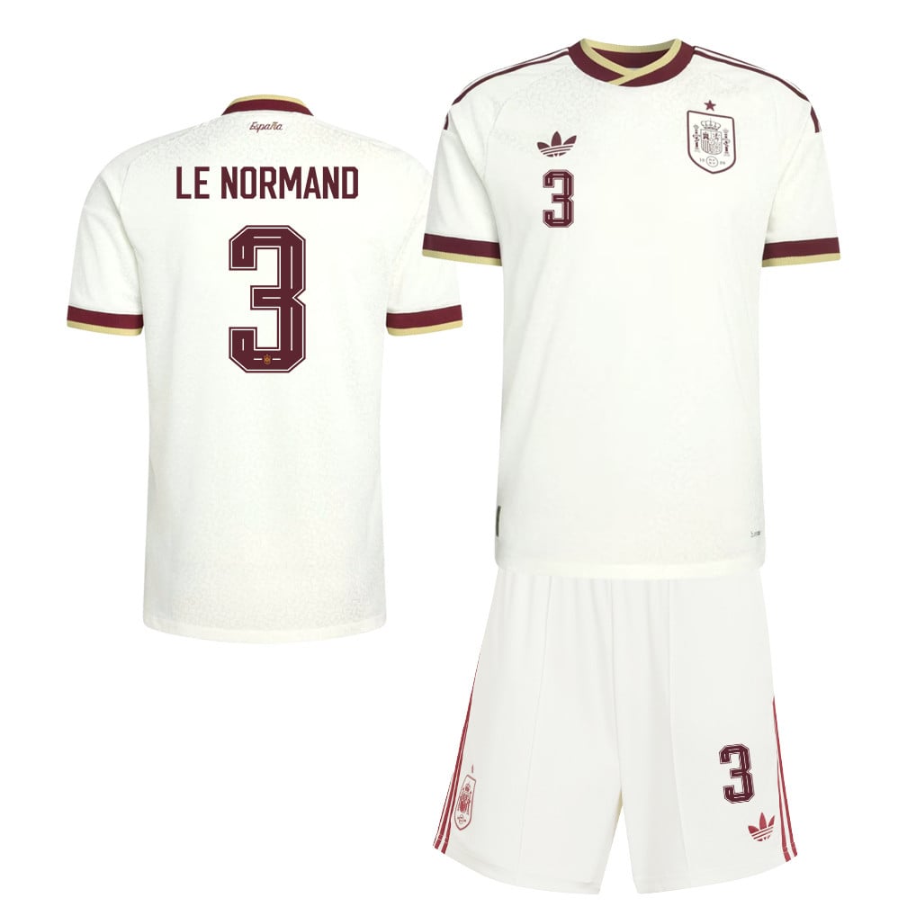 Robin Le Normand 3 Spain 2026 Away Men Jersey & Shorts Set – White