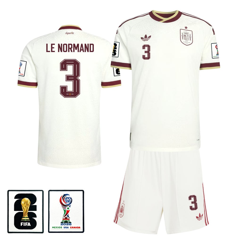Robin Le Normand 3 Spain 2026 Away Men Jersey & Shorts Set – White