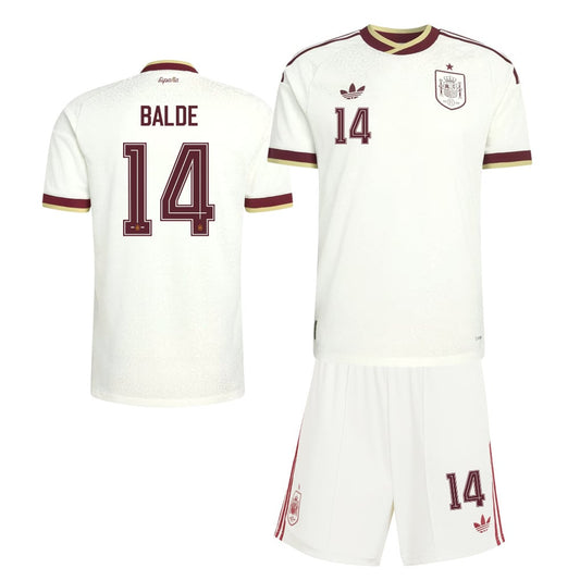Alejandro Balde 14 Spain 2026 Away Men Jersey & Shorts Set – White