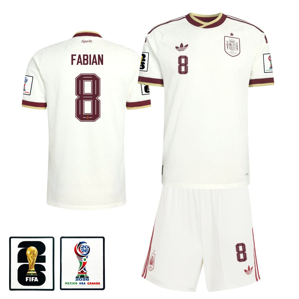 Fabián Ruiz 8 Spain 2026 Away Men Jersey & Shorts Set – White