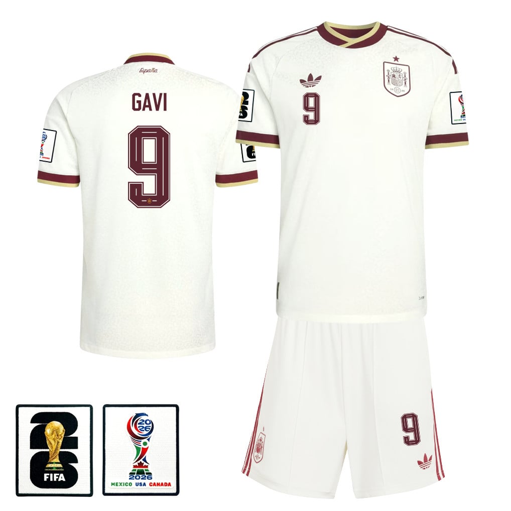 Gavi 9 Spain 2026 Away Men Jersey & Shorts Set – White