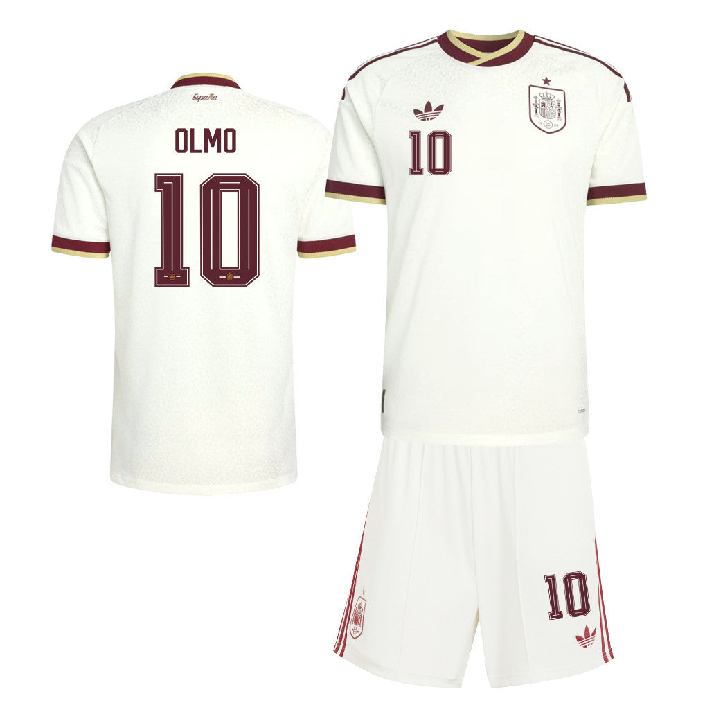 Dani Olmo 10 Spain 2026 Away Men Jersey & Shorts Set – White