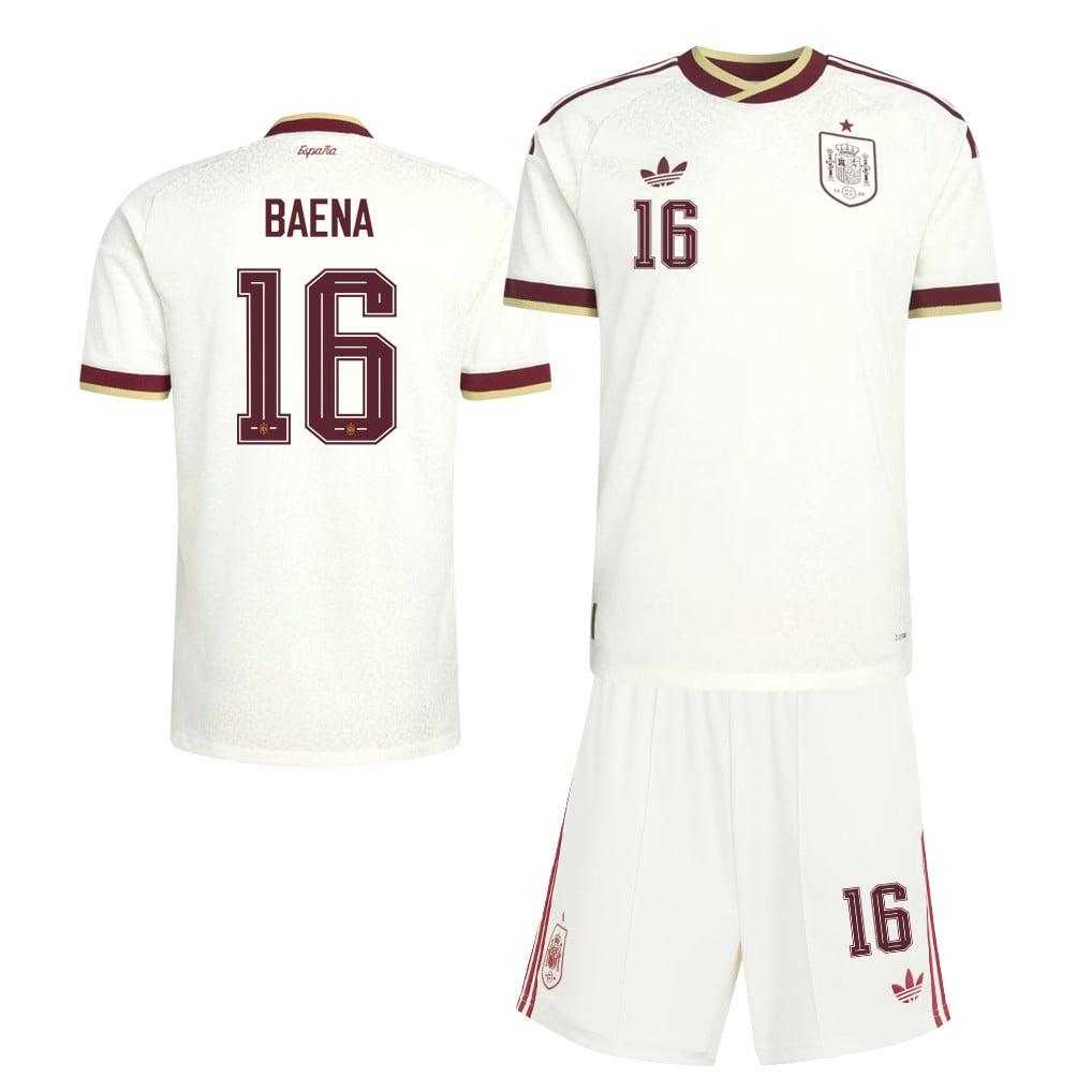Alex Baena 16 Spain 2026 Away Men Jersey & Shorts Set – White