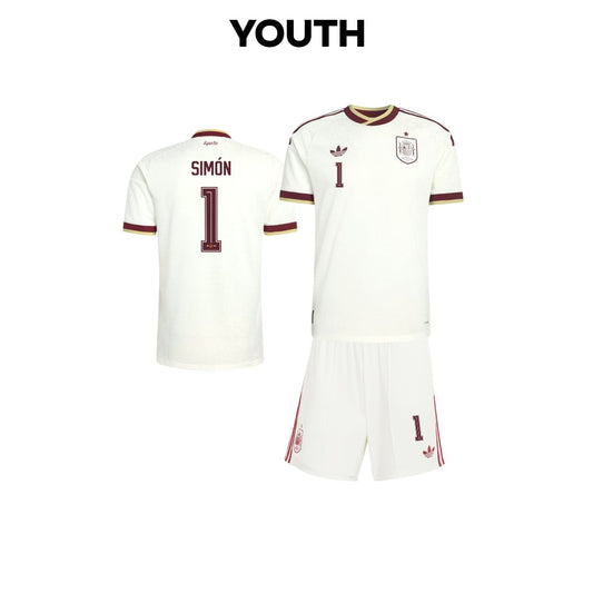 Unai Simón 1 Spain 2026 YOUTH Away Jersey & Shorts Set - White