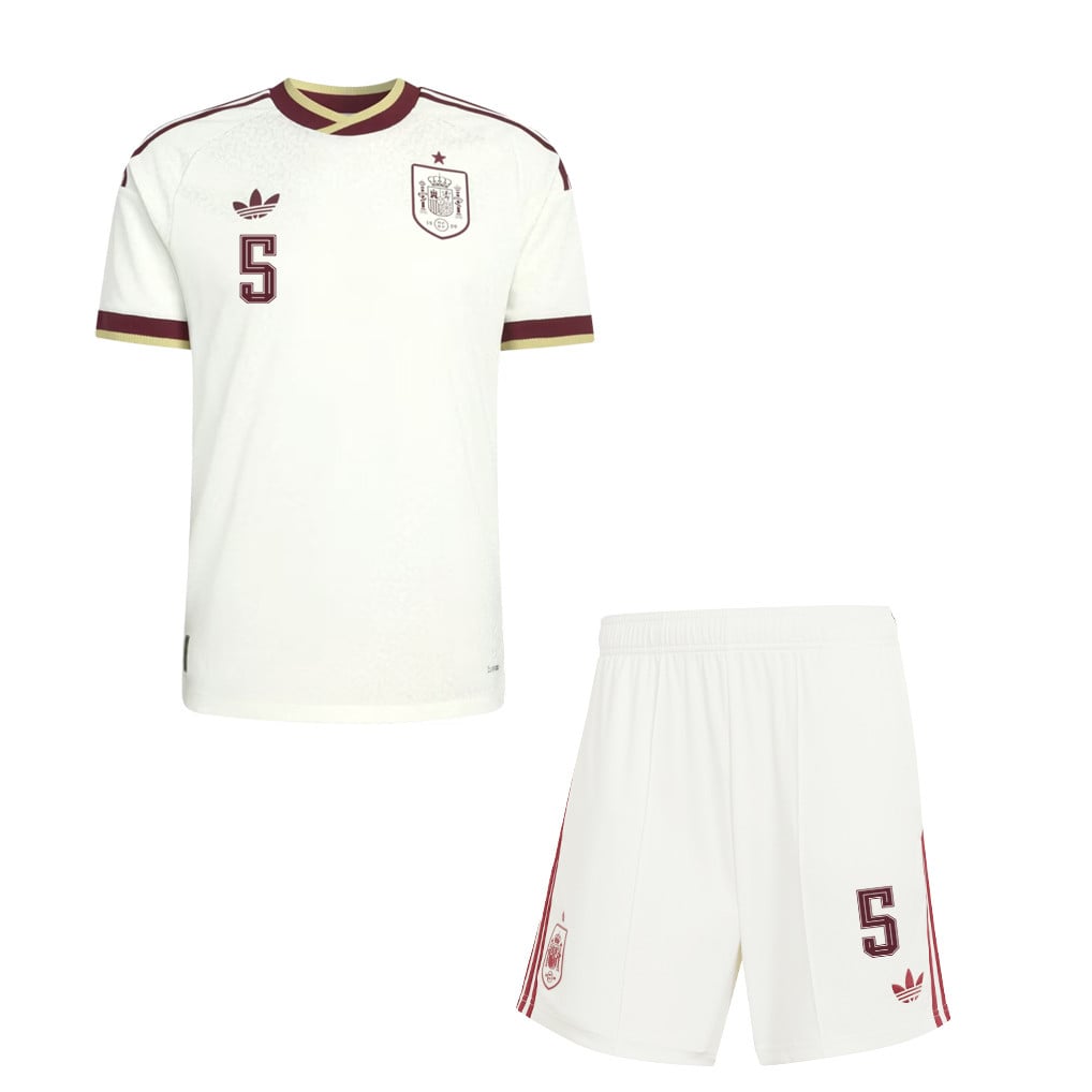 Pau Cubarsí 5 Spain 2026 YOUTH Away Jersey & Shorts Set - White
