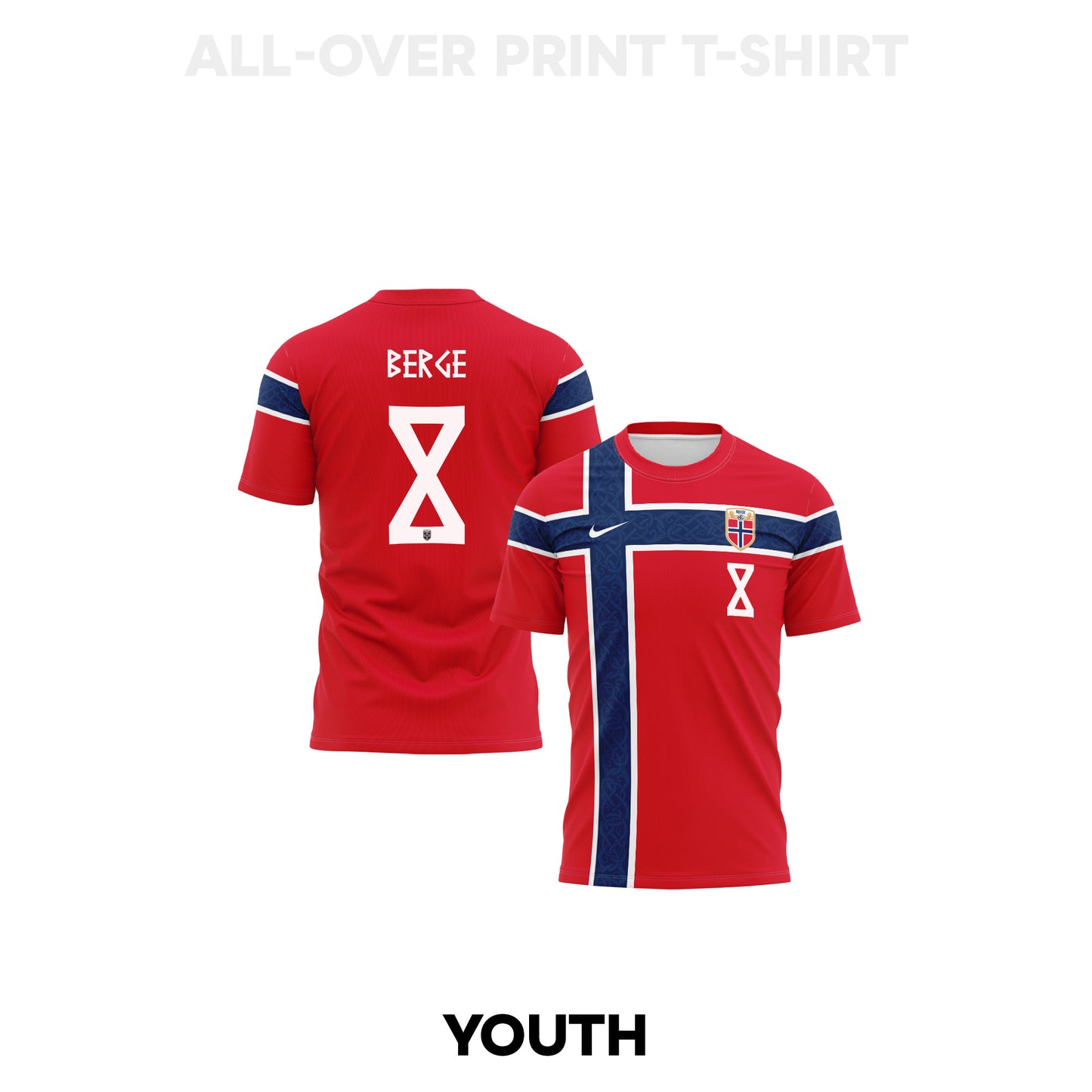 Sander Berge 8 Youth Norway 2026 Home 3D T-shirt Fully Printed – Red