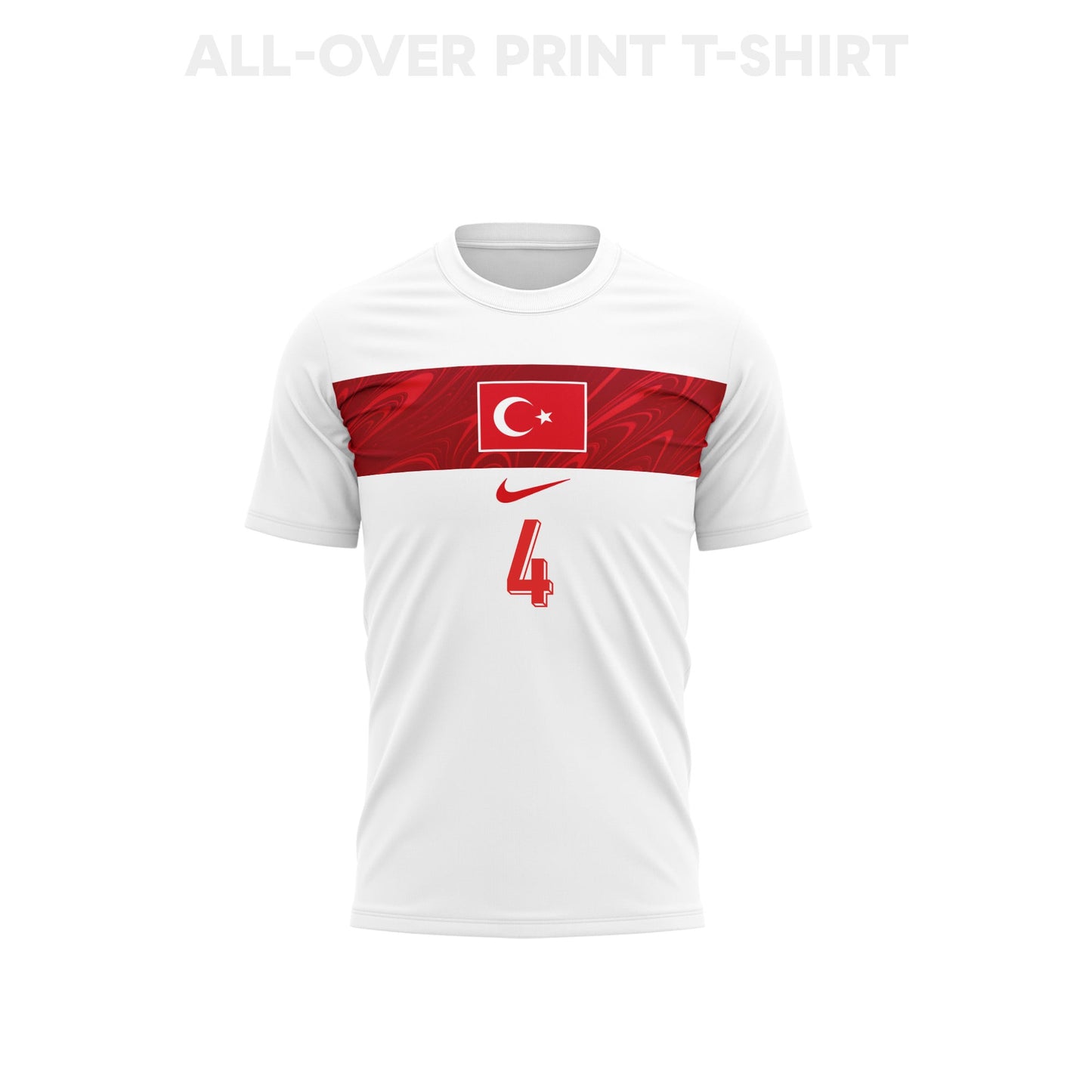 Samet Akaydin 4 Turkey 2026 Away 3D T-Shirt Fully Printed – Unisex, White