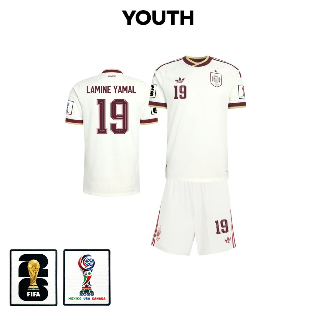Lamine Yamal 19 Spain 2026 YOUTH Away Jersey & Shorts Set - White