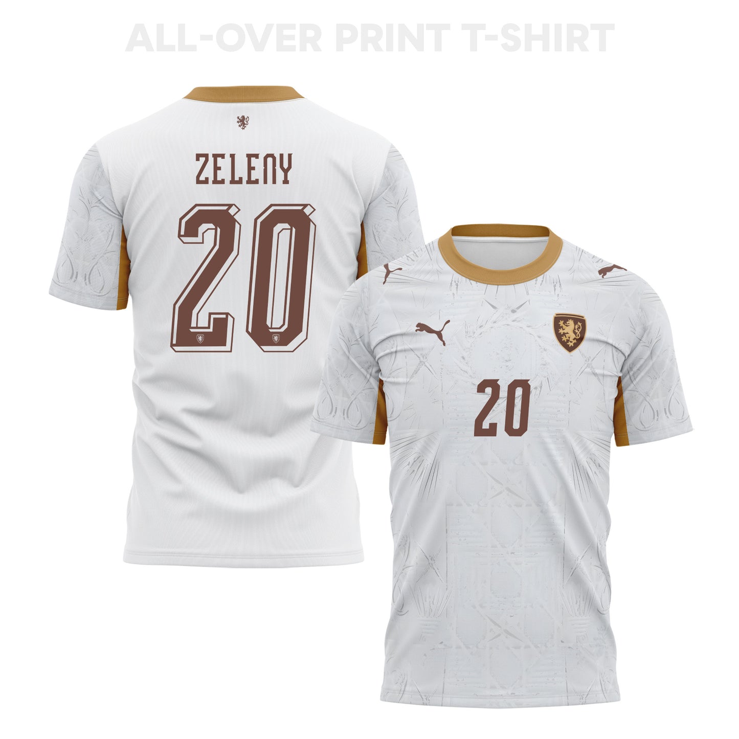 Jaroslav Zeleny 20 Czech Republic 2026 Away 3D T-Shirt Fully Printed – Unisex, Off-white