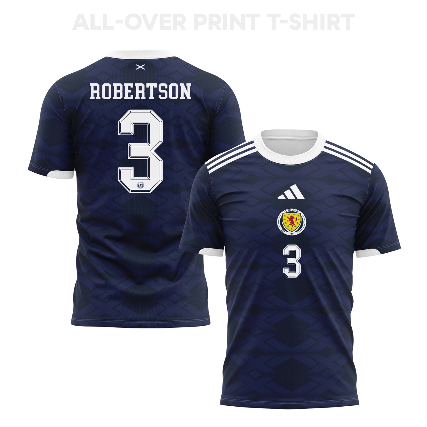 Andrew Robertson 3 Scotland 2026 Home 3D T-Shirt Fully Printed – Unisex, Navy