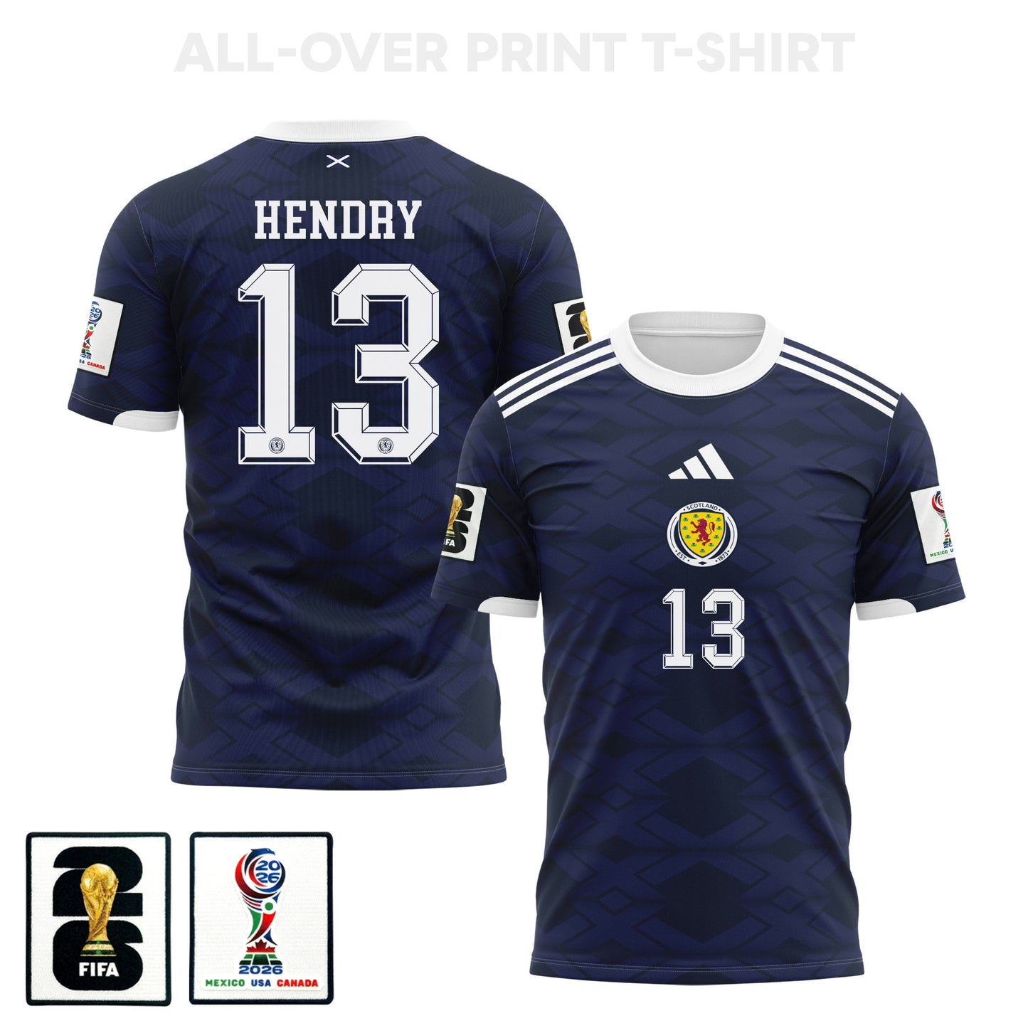 Jack Hendry 13 Scotland 2026 Home 3D T-Shirt Fully Printed – Unisex, Navy