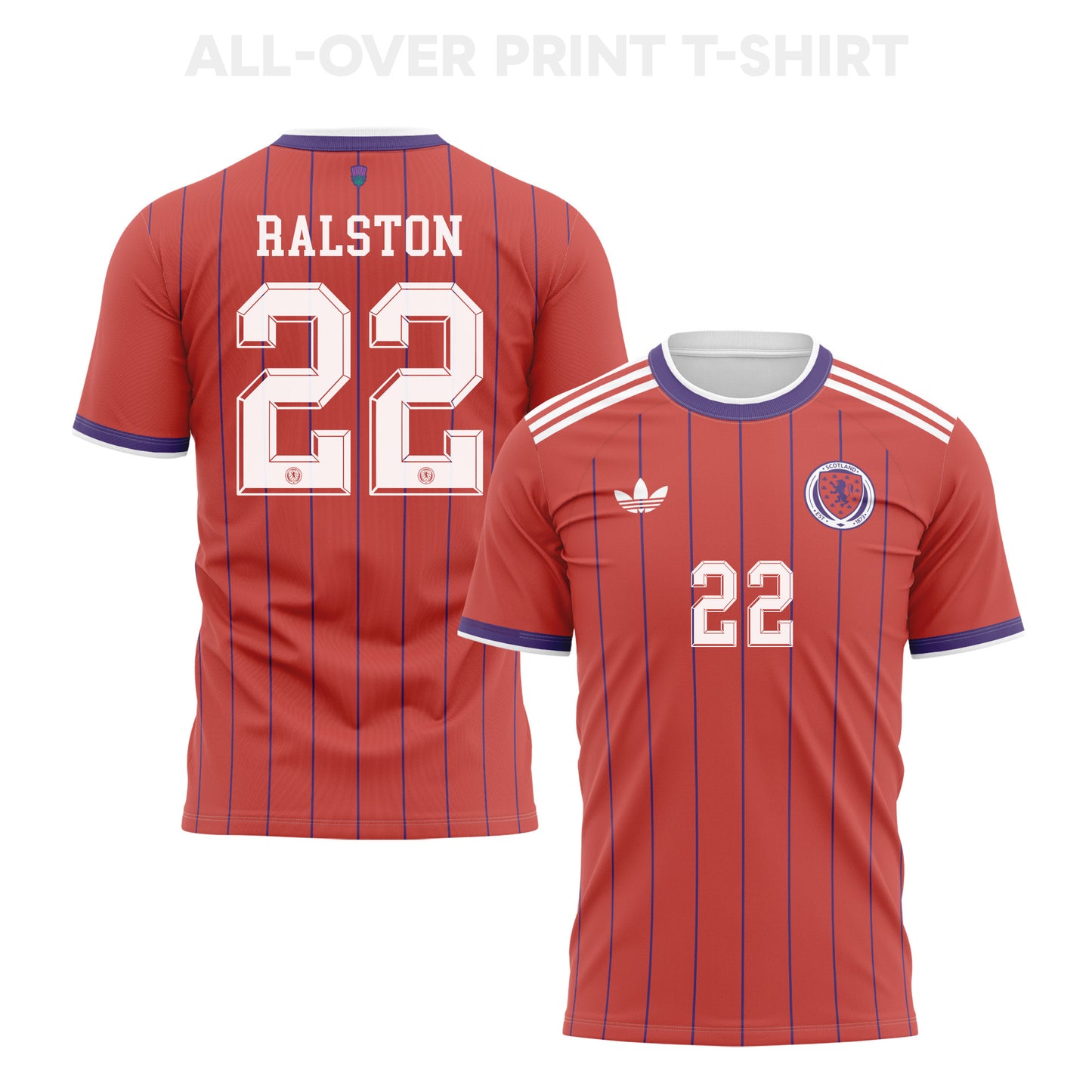 Anthony Ralston 22 Scotland 2026 Away 3D T-Shirt Fully Printed – Unisex, Red