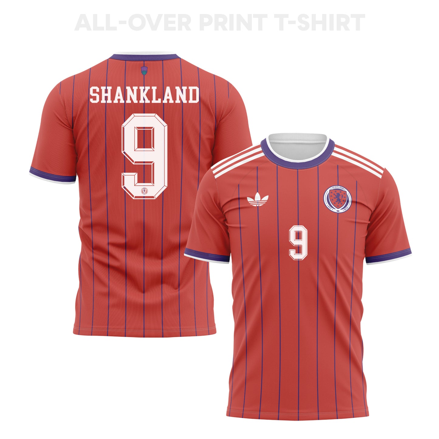 Lawrence Shankland 9 Scotland 2026 Away 3D T-Shirt Fully Printed – Unisex, Red