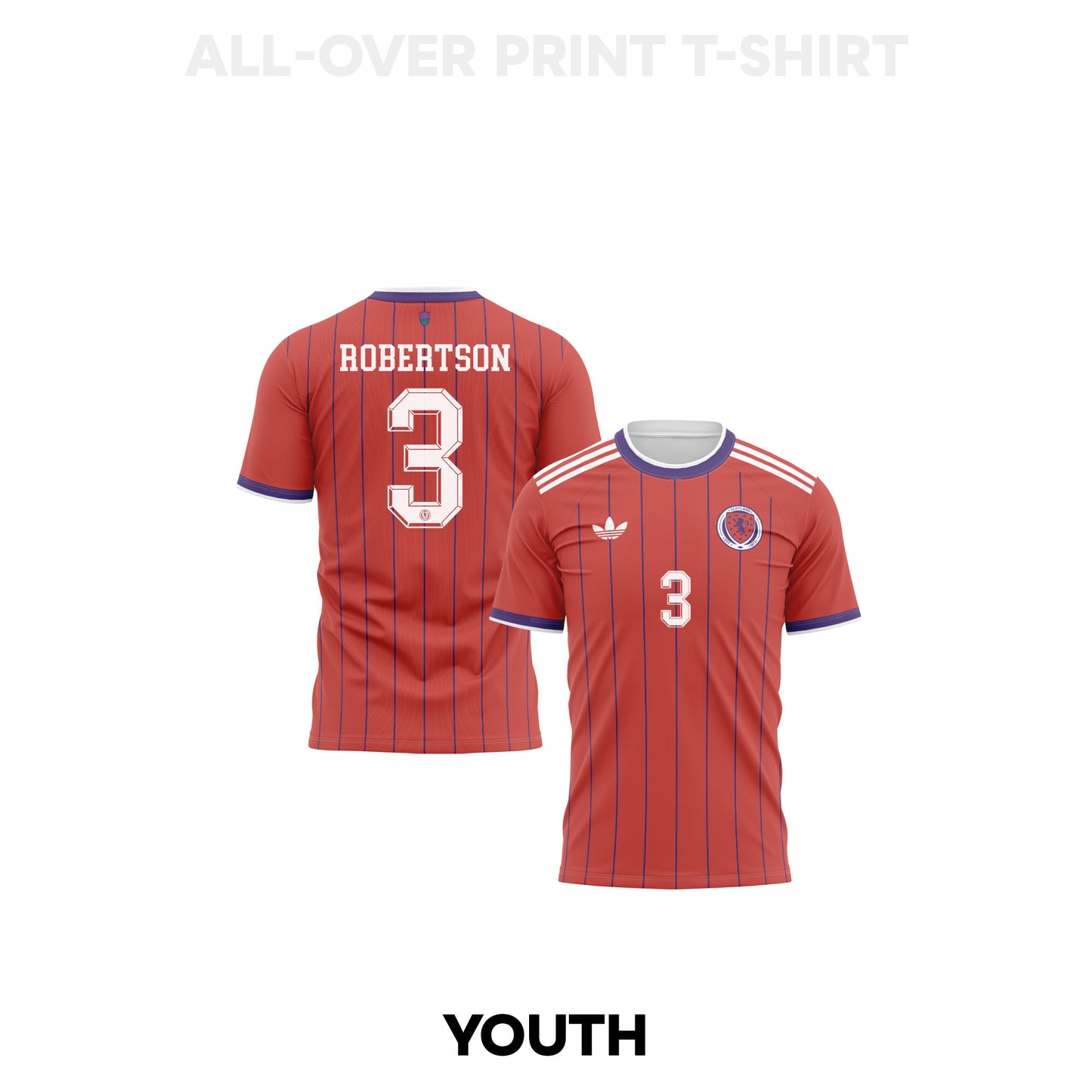 Andrew Robertson 3 Scotland 2026 Youth Away 3D T-shirt Fully Printed – Red
