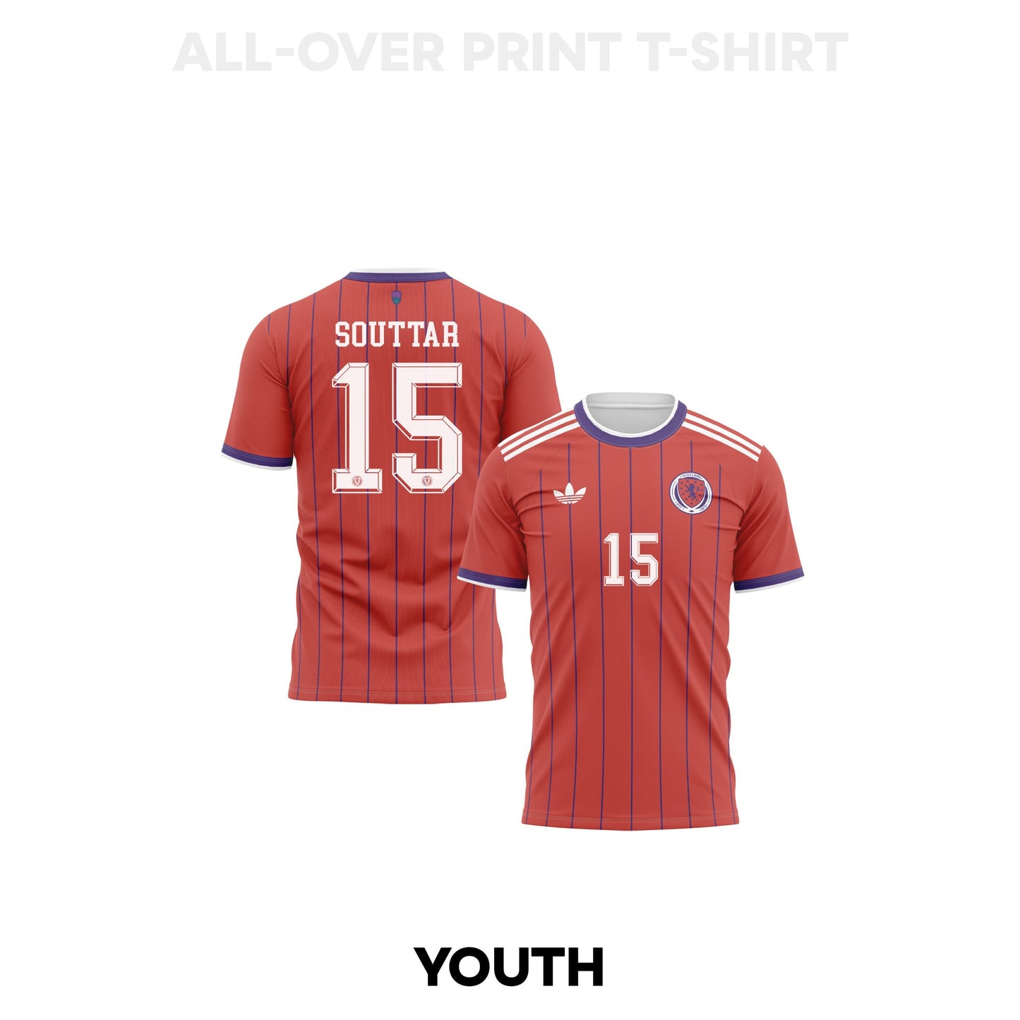 John Souttar 15 Scotland 2026 Youth Away 3D T-shirt Fully Printed – Red