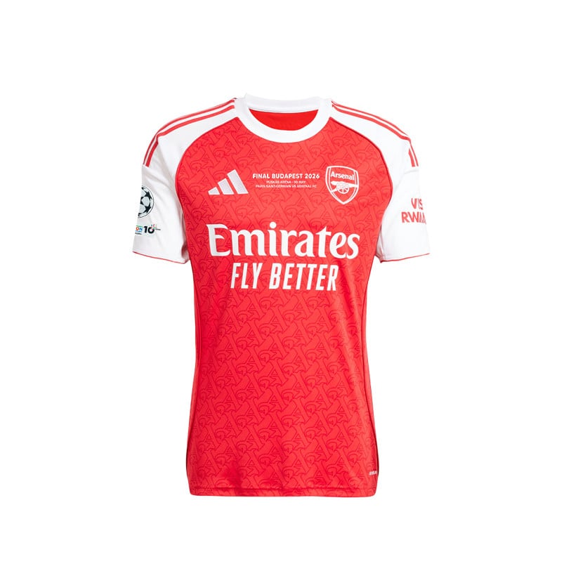 Mikel Merino 23 Arsenal 25/26 Home Jersey – Final Match Details Edition, Red/White