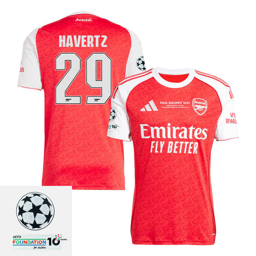 Kai Havertz 29 Arsenal 25/26 Home Jersey – Final Match Details Edition, Red/White