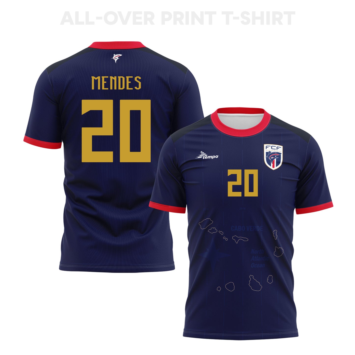 Ryan Mendes 20 Cape Verde 2026 Home 3D T-Shirt Fully Printed – Unisex, Navy