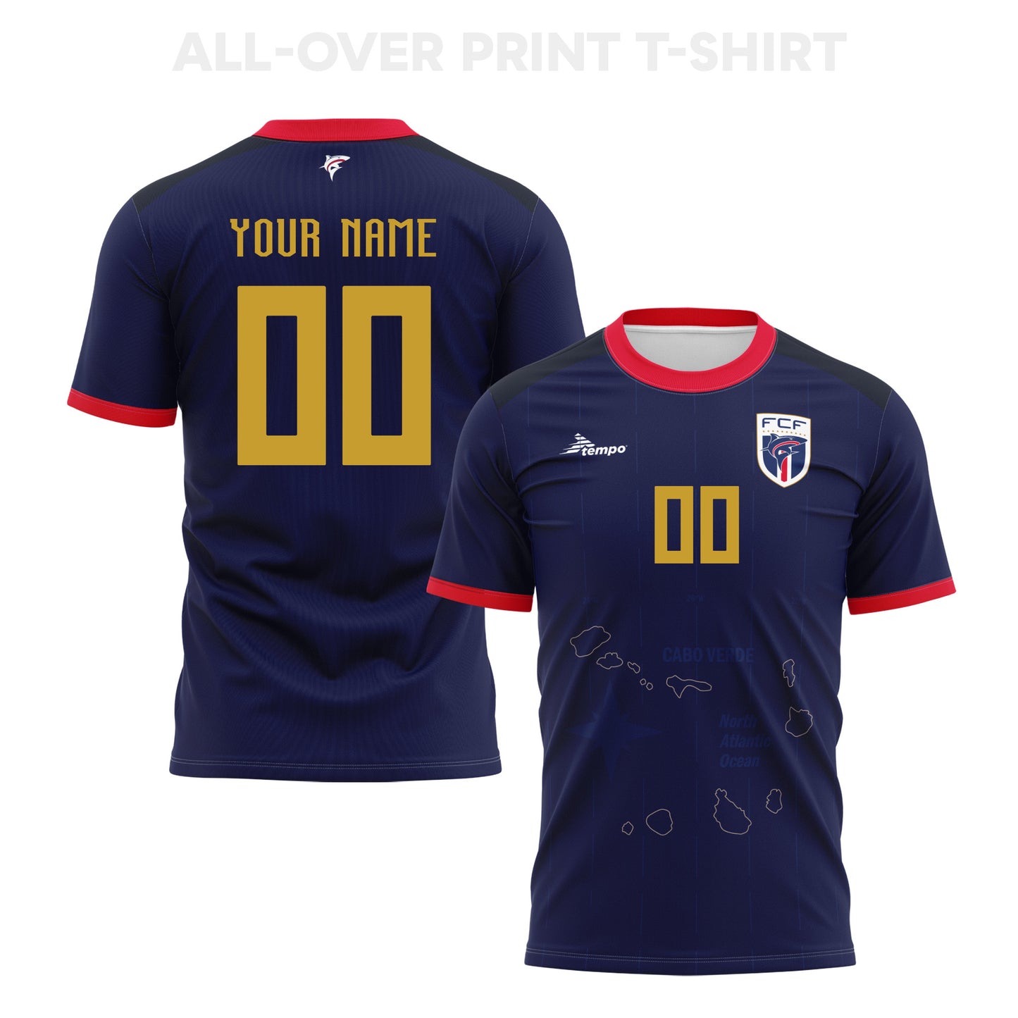 Cape Verde 2026 Personalized Home 3D T-Shirt Fully Printed – Unisex, Navy