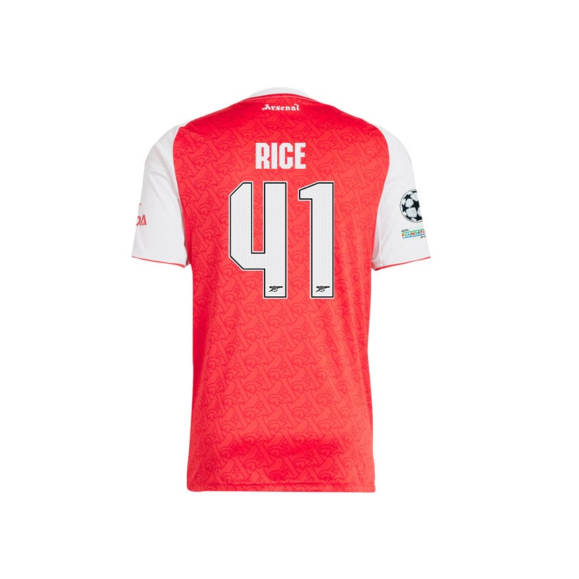 Declan Rice 41 Arsenal 25/26 Home Jersey – Final Match Details Edition, Red/White