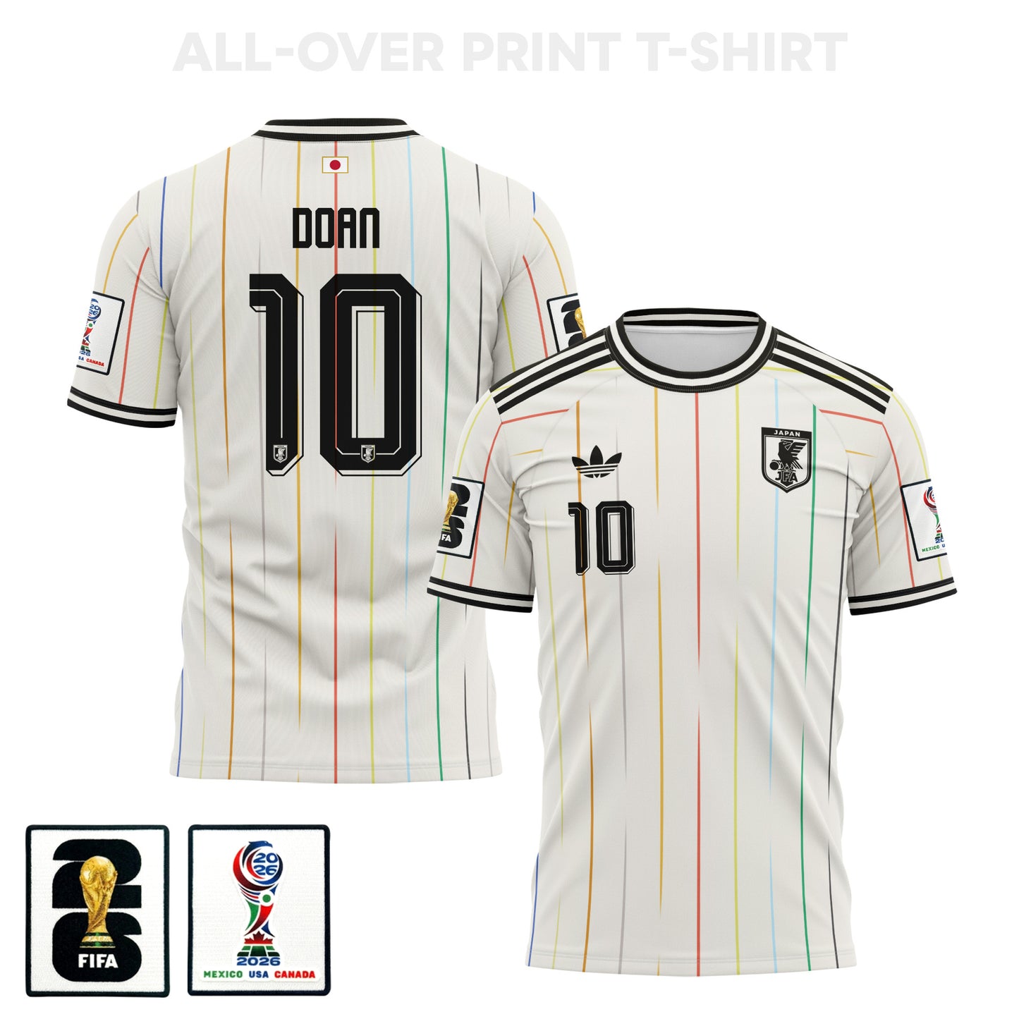 Ritsu Doan 10 Japan 2026 Away 3D T-Shirt Fully Printed – Unisex, White