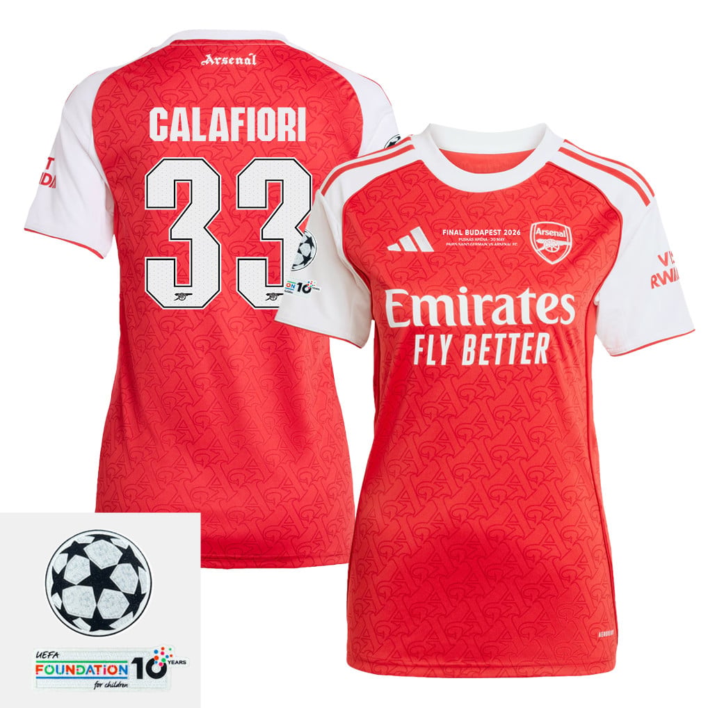 Riccardo Calafiori 33 Arsenal 25/26 Final Match Details Edition Home Jersey - Women, Red