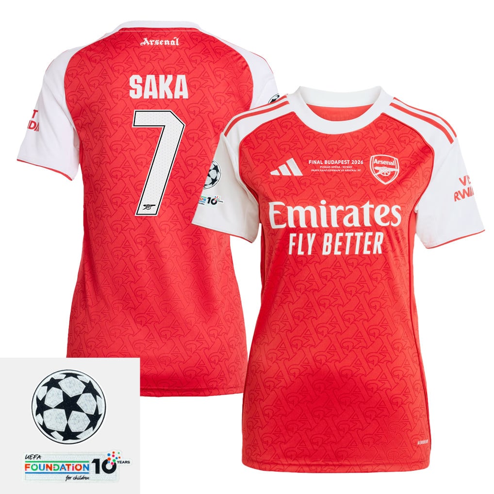 Bukayo Saka 7 Arsenal 25/26 Final Match Details Edition Home Jersey - Women, Red