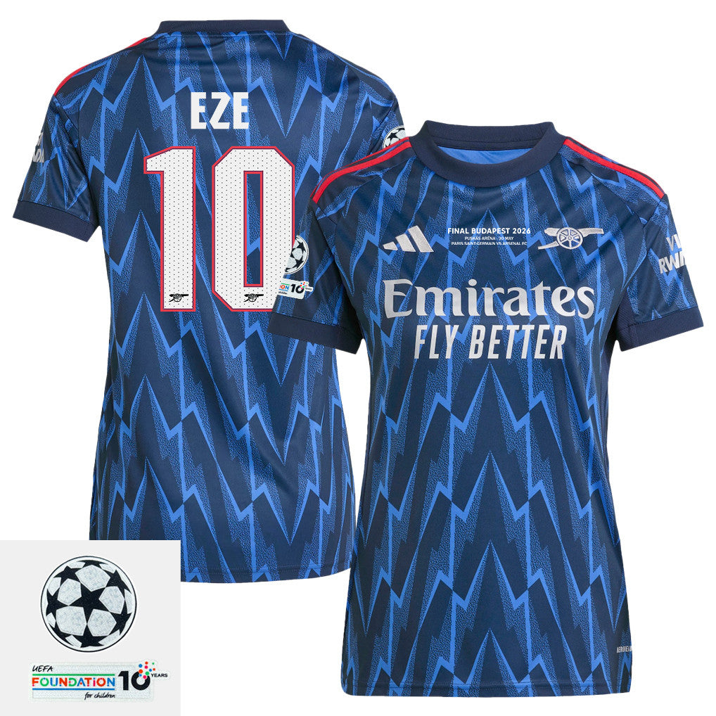 Eberechi Eze 10 Arsenal 25/26 Final Match Details Edition Away Jersey - Women, Navy