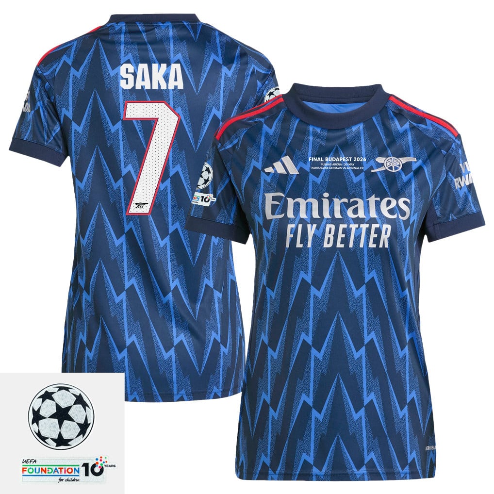 Bukayo Saka 7 Arsenal 25/26 Final Match Details Edition Away Jersey - Women, Navy